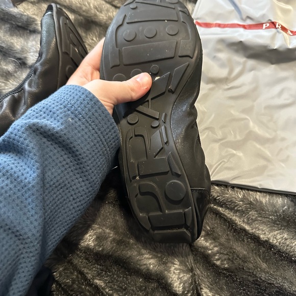 Prada Buffalo Lux Flats Black Leather Ballerina Ballet Classic Timeless 39.5 - Picture 6 of 8